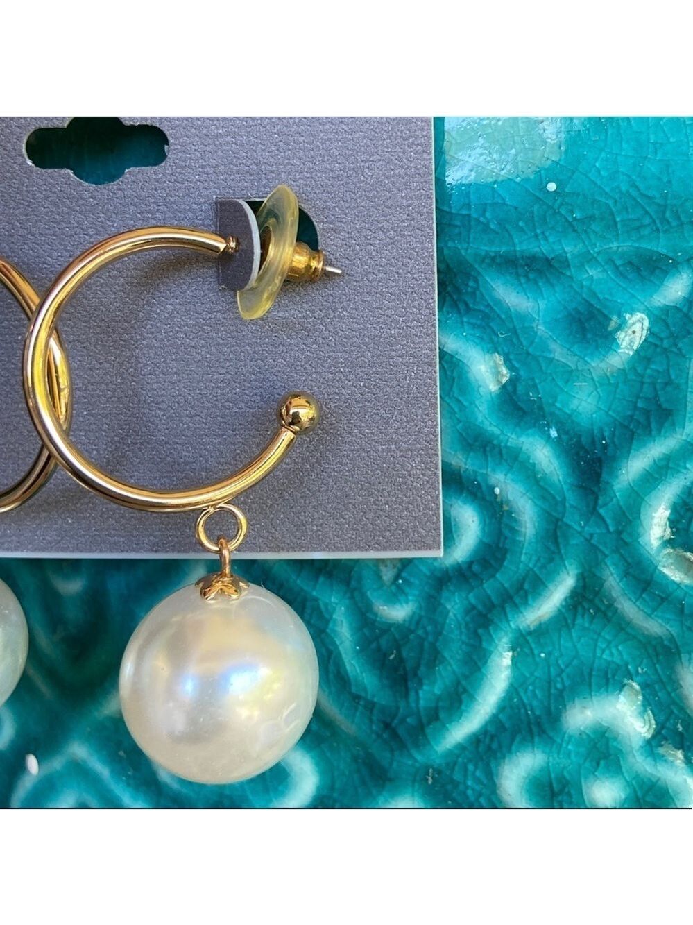 Daisy Fuentes Gold Pearl Drop Earrings
